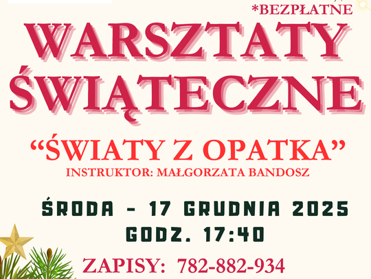 🎄 17.12.2025 r. Warsztaty świąteczne "światy z opłatka" 🎄