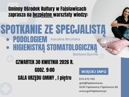 Bezpłatne warsztaty wiedzy "Spotkanie ze specjalistą" 30.04.2026 r.