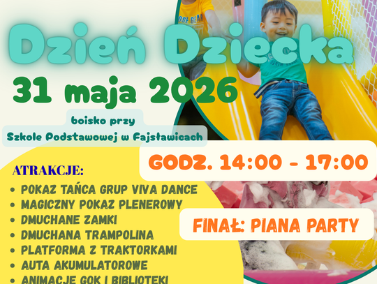 🎈DZIEŃ DZIECKA W GMINIE FAJSŁAWICE – 31 MAJA 2026 R. 🎈 🎈DZIEŃ DZIECKA W GMINIE FAJSŁAWICE – 31 MAJA 2026 R. 🎈