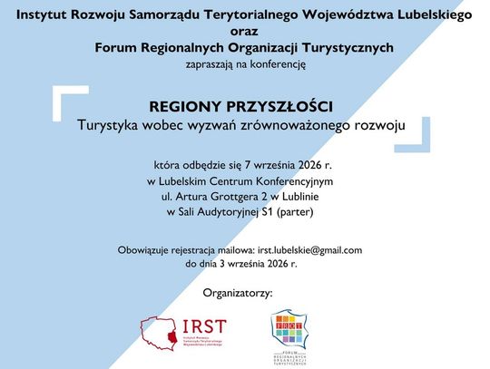 Konferencja „REGIONY PRZYSZŁOŚCI. Turystyka wobec wyzwań zrównoważonego rozwoju”