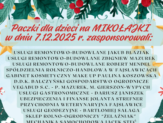 🎅🎁 MIKOŁAJKI PEŁNE SERCA – DZIĘKUJEMY SPONSOROM! ❤️ 🎅🎁 MIKOŁAJKI PEŁNE SERCA – DZIĘKUJEMY SPONSOROM! ❤️