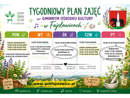 🌼 Nowy plan zajęć od września 2026 w GOK Fajsławice!🌼