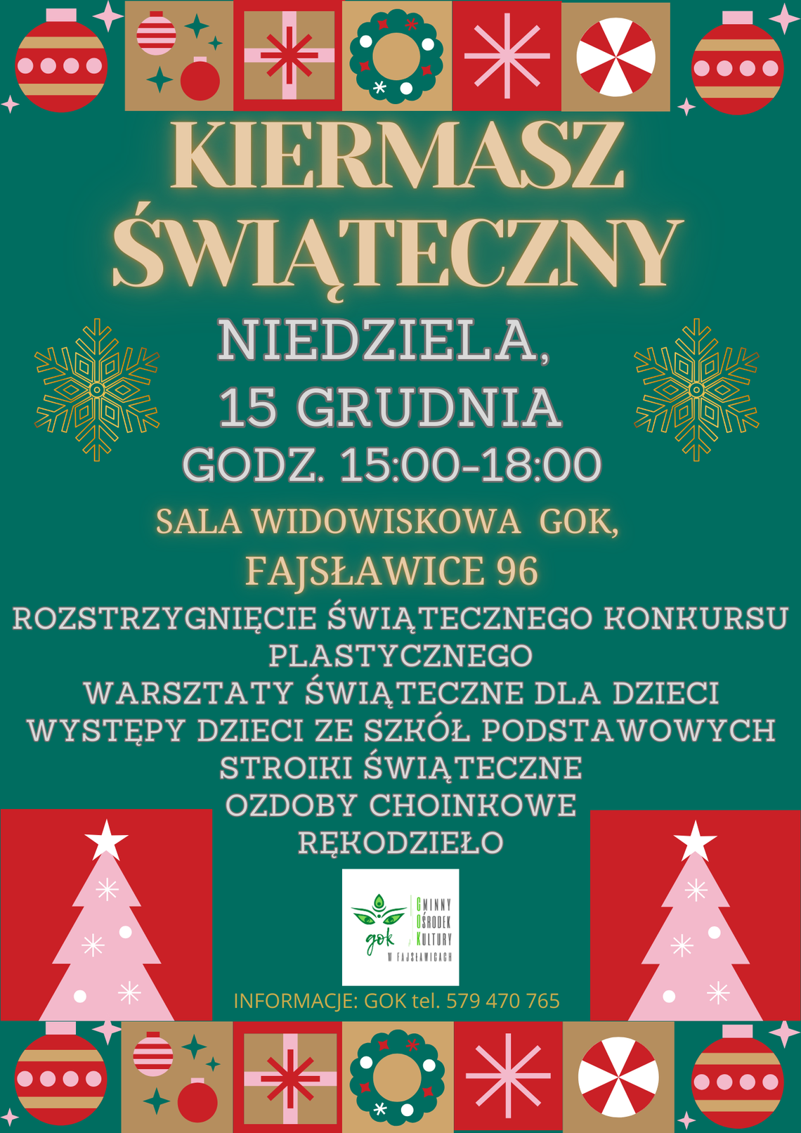 🎄 15.12.2024 R. KIERMASZ ŚWIĄTECZNY 🎄