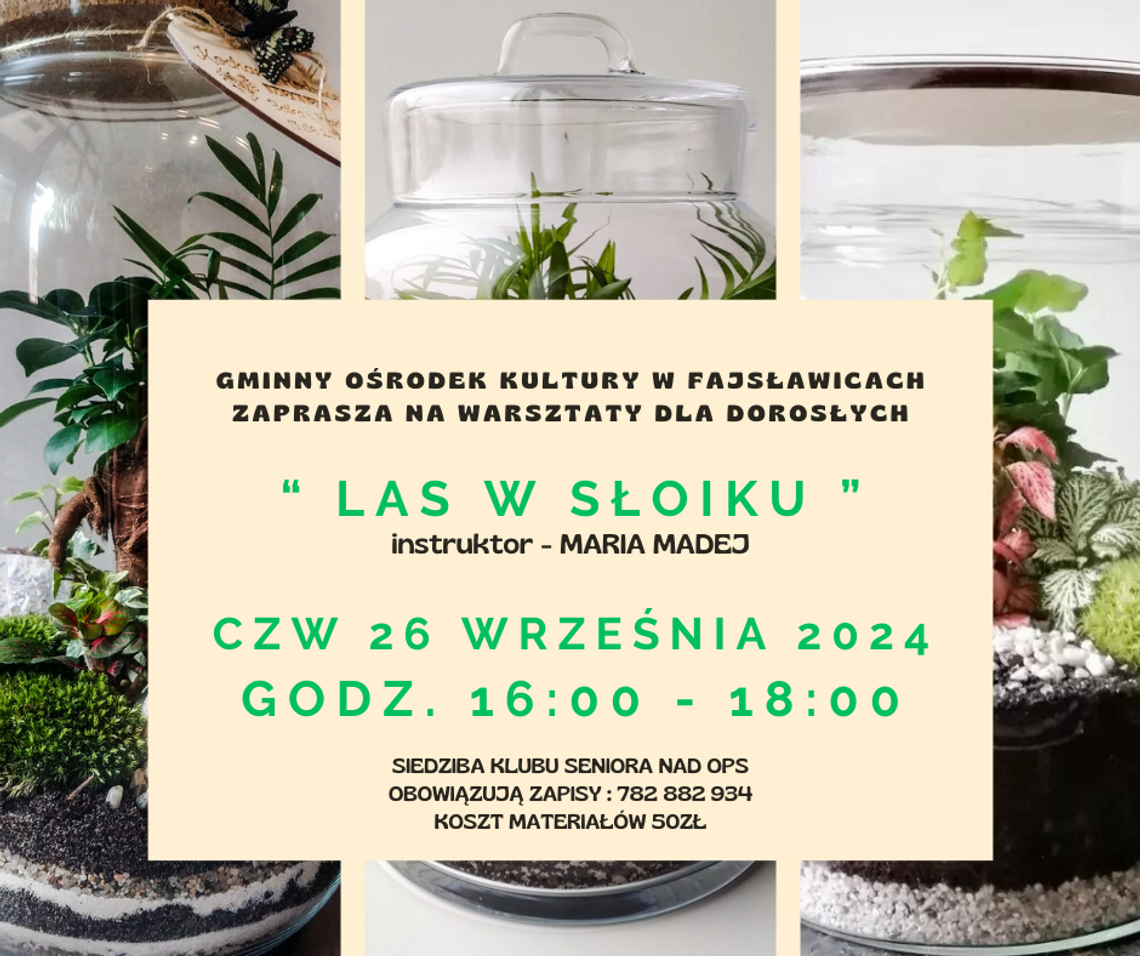 🍀 26.09.2024 r. WARSZTATY DLA DOROSŁYCH 🍀