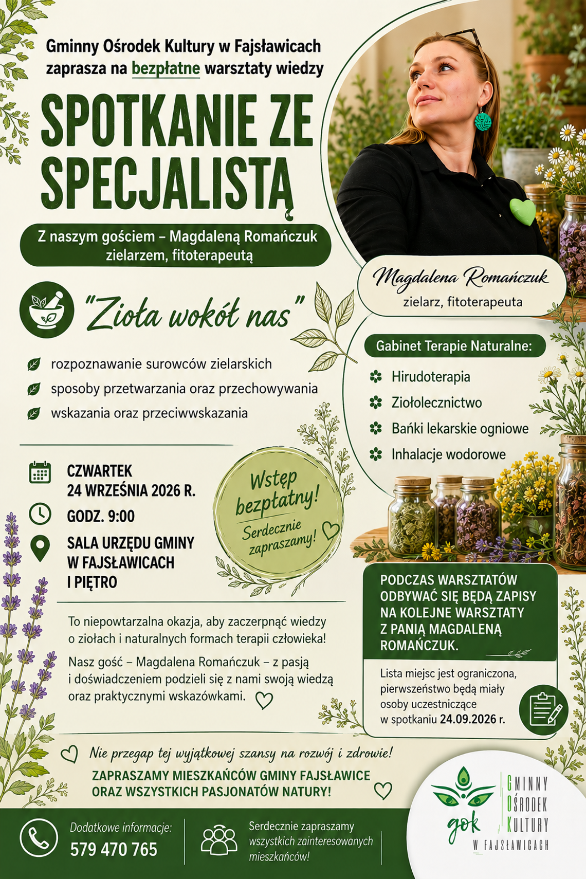 Bezpłatne warsztaty wiedzy "Spotkanie ze specjalistą" 24.09.2026 r. Bezpłatne warsztaty wiedzy "Spotkanie ze specjalistą" 24.09.2026 r.