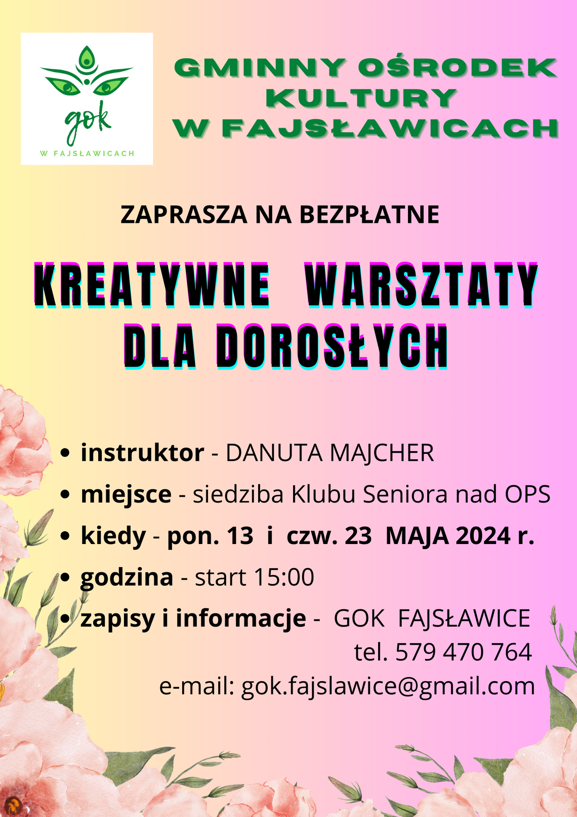 KREATYWNE WARSZTATY DLA DOROSŁYCH